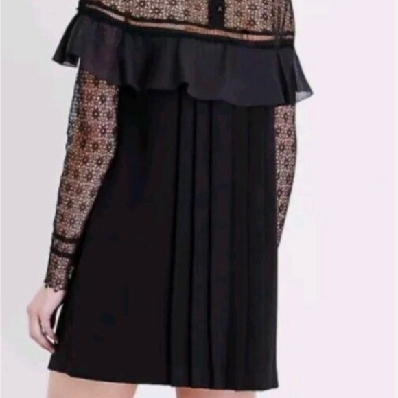 SELF PORTRAIT Military Cape Shoulder White Floral Lace Ruffle Dress Size 6 UK 10 - Picture 12 of 12